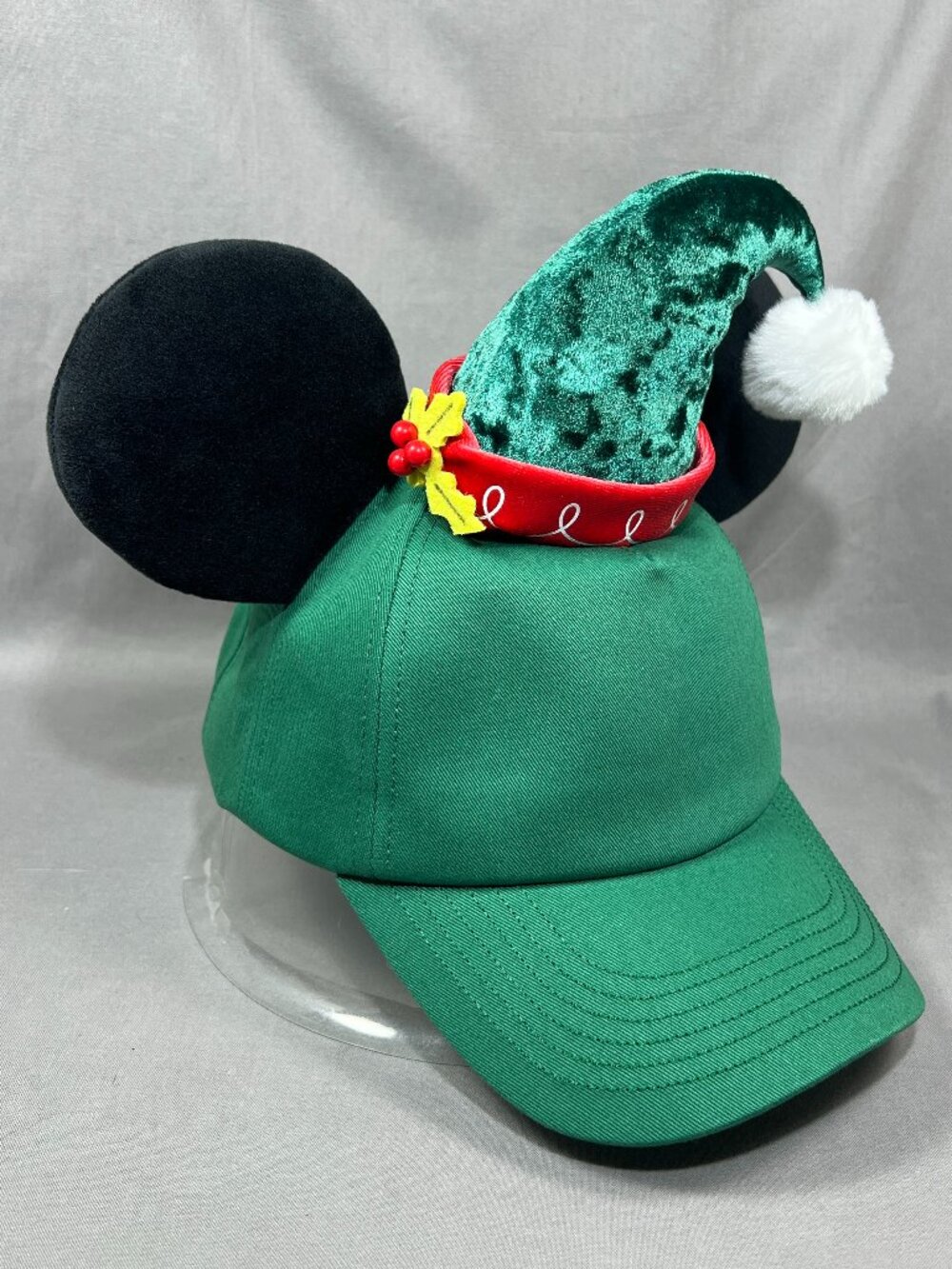 Disney Parks Elf Mickey Mouse Ears Hat Snapback Adult Christmas Holidays Cap
